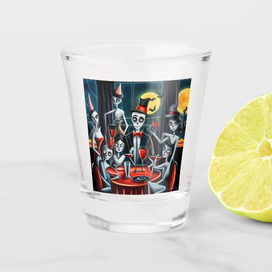 Abstract Halloween Feest Shot Glas (Voorkant)