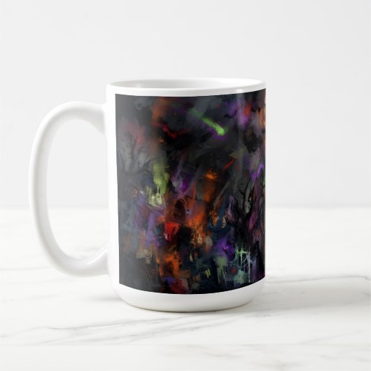 Abstract Halloween Koffiemok (Links)