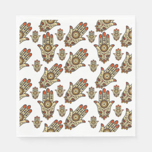 Abstract Hamsa-amulet (Hand van Fatima) patroon Servet