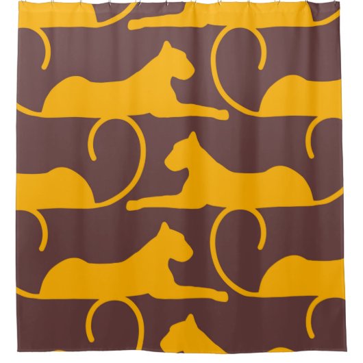 Abstract Hand Drawing Leopard Cheetah Panther Cat Douchegordijn (Voorkant)
