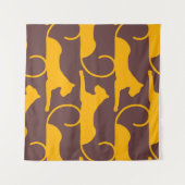 Abstract Hand Drawing Leopard Cheetah Panther Cat Wandkleed (Voorkant (horizontaal))