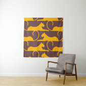 Abstract Hand Drawing Leopard Cheetah Panther Cat Wandkleed (In situ)