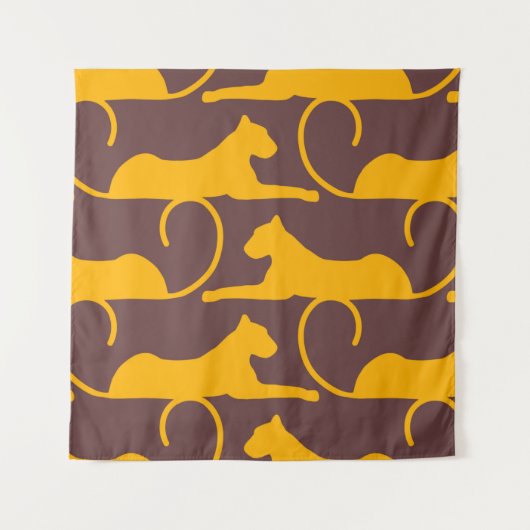 Abstract Hand Drawing Leopard Cheetah Panther Cat Wandkleed (Voorkant)