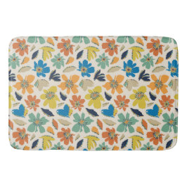 Abstract Hand-Drawn Boho Floral Pattern Badmat
