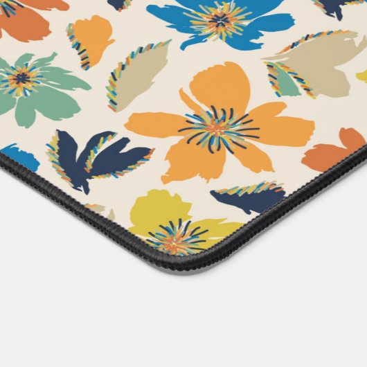 Abstract Hand-Drawn Boho Floral Pattern Bureaumat (Hoek)