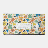 Abstract Hand-Drawn Boho Floral Pattern Bureaumat (Keyboard & Muis)