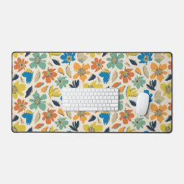 Abstract Hand-Drawn Boho Floral Pattern Bureaumat