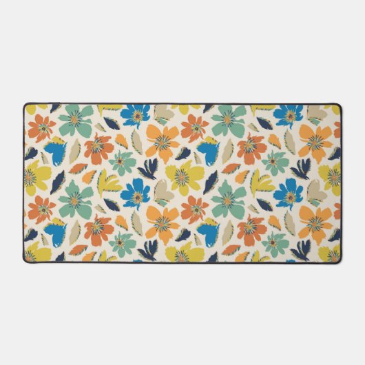 Abstract Hand-Drawn Boho Floral Pattern Bureaumat (Voorkant)