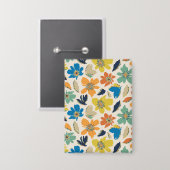 Abstract Hand-Drawn Boho Floral Pattern Button (Voorkant / Achterkant)