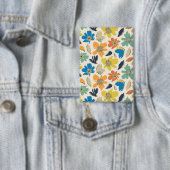Abstract Hand-Drawn Boho Floral Pattern Button (Insitu)