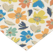 Abstract Hand-Drawn Boho Floral Pattern Korte Tafelloper (Hoek)