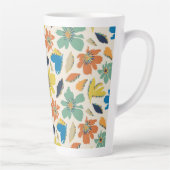 Abstract Hand-Drawn Boho Floral Pattern Latte Mok (Rechts)