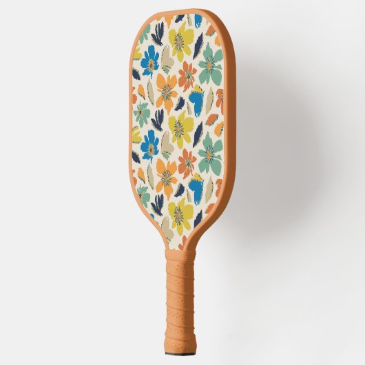 Abstract Hand-Drawn Boho Floral Pattern Pickleball Paddle (Links)