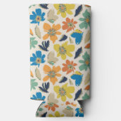 Abstract Hand-Drawn Boho Floral Pattern Seltzer Blikjeskoeler (Achterkant)