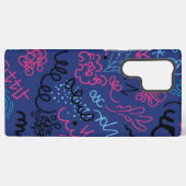 Abstract Hand-Drawn Scribble Pattern on Blue Samsung Galaxy Hoesje (Achterkant horizontaal)