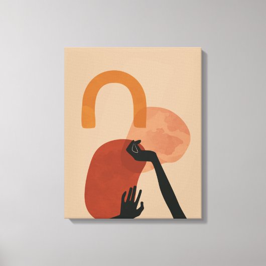 Abstract Hand Painted Art - Boho, Earthy Tones Canvas Afdruk (Voorkant)