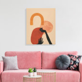 Abstract Hand Painted Art - Boho, Earthy Tones Canvas Afdruk (Insitu (Woonkamer))