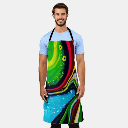 Abstract hand painted background, liquid acrylic p schort (Gedragen)