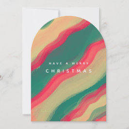 Abstract Hand Painted Pattern Flat Holiday Card Feestdagenkaart