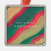 Abstract Hand Painted Pattern Flat Holiday Card Metalen Ornament (Voorkant)
