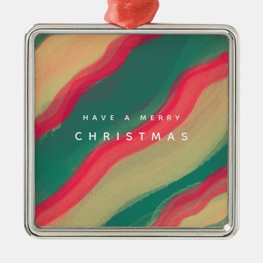 Abstract Hand Painted Pattern Flat Holiday Card Metalen Ornament (Voorkant)