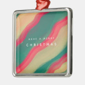 Abstract Hand Painted Pattern Flat Holiday Card Metalen Ornament (Links)
