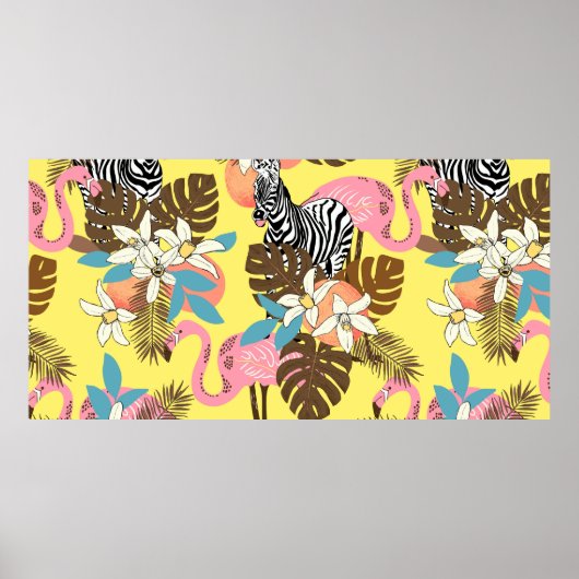 Abstract hand painted seamless animal background. poster (Voorkant)