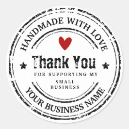 Abstract handgemaakt van liefde | dank u klassieke ronde sticker