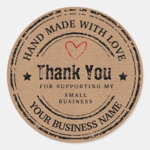 Abstract handgemaakt van liefde   dank u klassieke ronde sticker