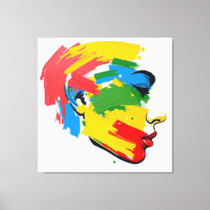 Abstract handgeschilderd feminisme canvas afdruk