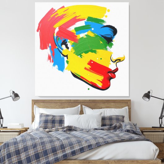 Abstract handgeschilderd feminisme canvas afdruk (Insitu (Slaapkamer))