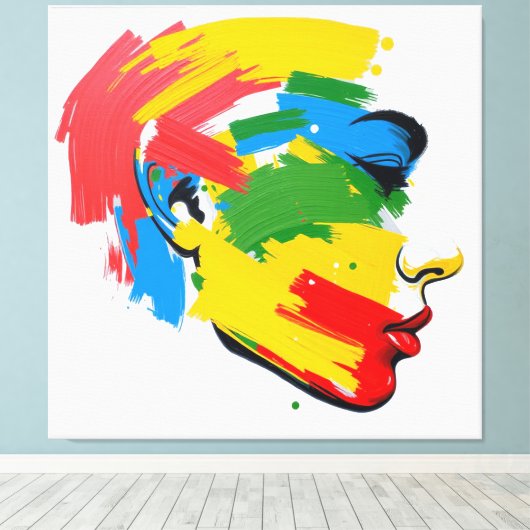 Abstract handgeschilderd feminisme canvas afdruk (Insitu (Houten vloer))