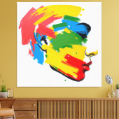 Abstract handgeschilderd feminisme canvas afdruk (Insitu (Woonkamer))