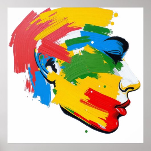 Abstract handgeschilderd feminisme poster (Voorkant)