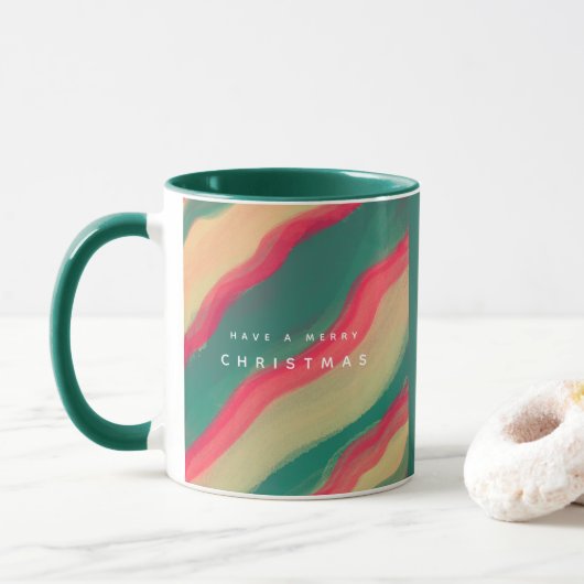 Abstract handgeschilderd patroon mok (Met donut)