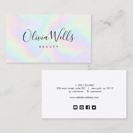 Abstract, handgeschreven script visitekaartje (Voorkant / Achterkant)