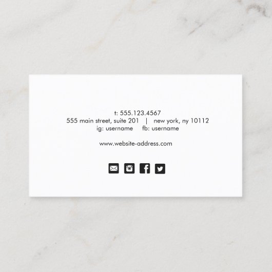 Abstract, handgeschreven script visitekaartje (Achterkant)