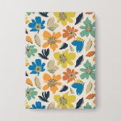 Abstract handgetekend boho bloemmotief button (Voorkant)