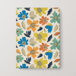 Abstract handgetekend boho bloemmotief button