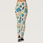 Abstract handgetekend boho bloemmotief leggings (Achterkant)