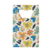 Abstract handgetekend boho bloempatroon creditkaart flessenopener (Voorkant)