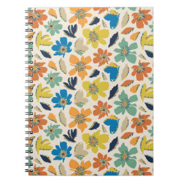 Abstract handgetekend boho bloempatroon notitieboek