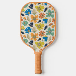 Abstract handgetekend boho bloempatroon pickleball paddle