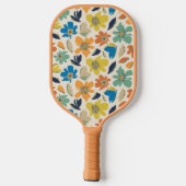 Abstract handgetekend boho bloempatroon pickleball paddle (Achterkant)