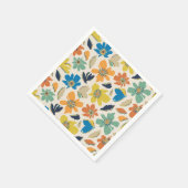 Abstract handgetekend boho bloempatroon servet (Hoek)