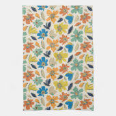 Abstract handgetekend boho bloempatroon theedoek (Verticaal)