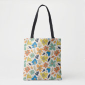 Abstract handgetekend boho bloempatroon tote bag (Voorkant)
