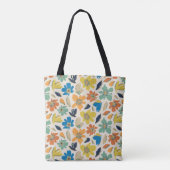 Abstract handgetekend boho bloempatroon tote bag (Achterkant)