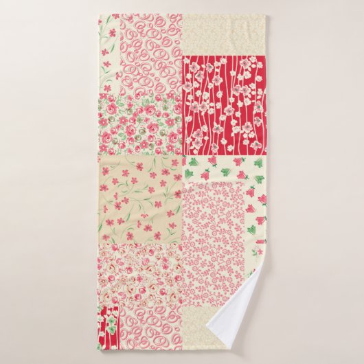 abstract handgetekend naadloos patchwerkpatroon me badhanddoek (Badhanddoek)