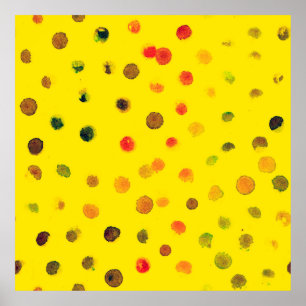 Abstract handgetrokken afbeelding met meerkleurige poster